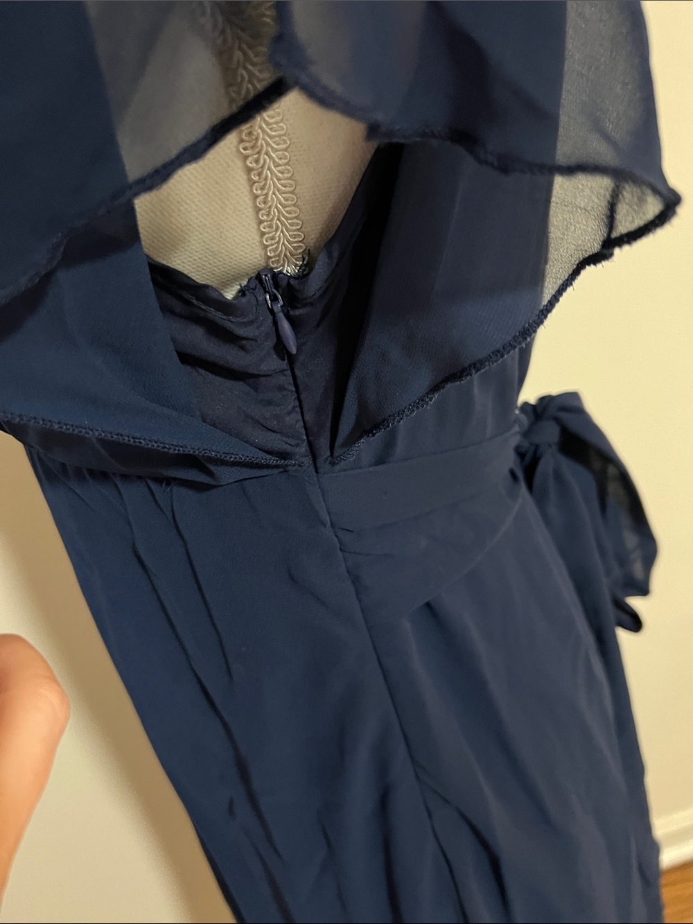 Flowy Navy Formal Dress - Picture 7 of 9